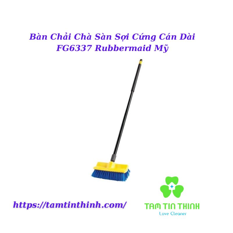 Bàn Chải Chà Sàn Sợi Cứng Cán Dài FG6337 Rubbermaid Mỹ