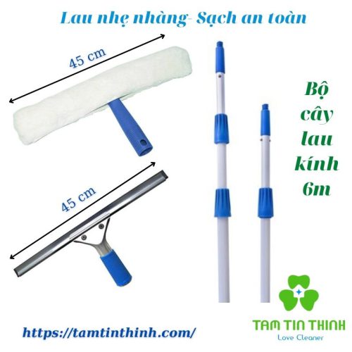 Bộ cây lau kính 6m giá rẻ