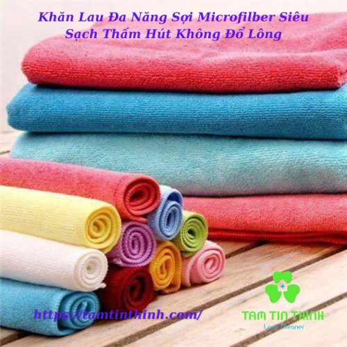 Khăn Lau Đa Năng Sợi Microfilber Siêu Sạch Thấm Hút Không Đổ Lông