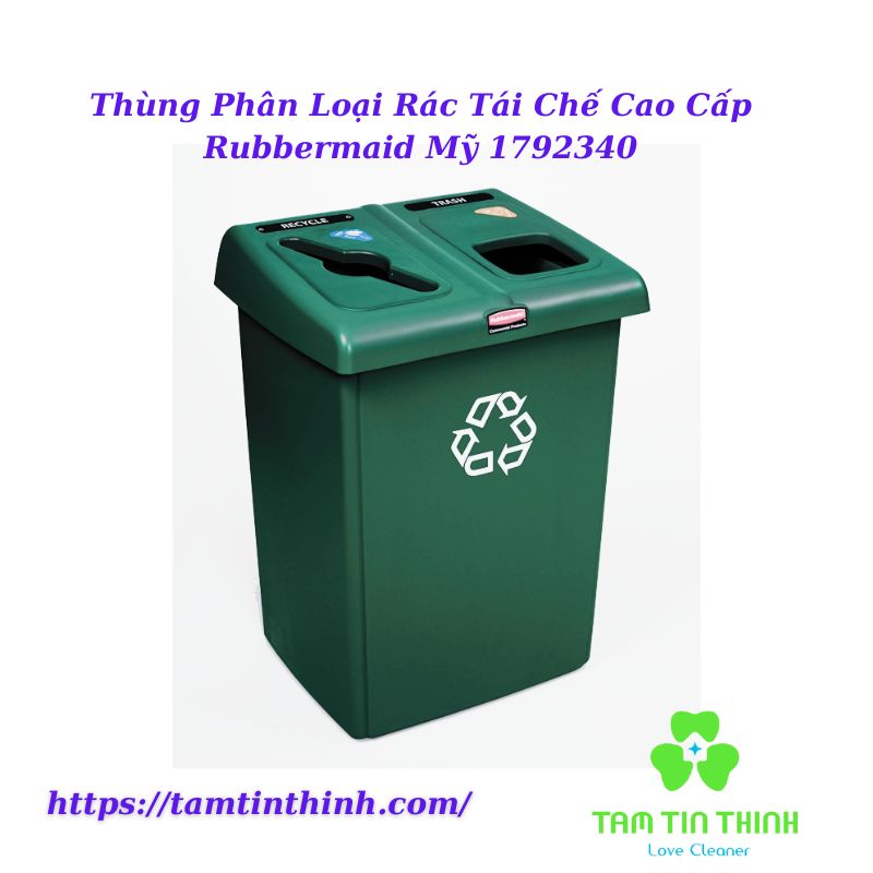 Thùng Phân Loại Rác Tái Chế Cao Cấp Rubbermaid Mỹ 1792340