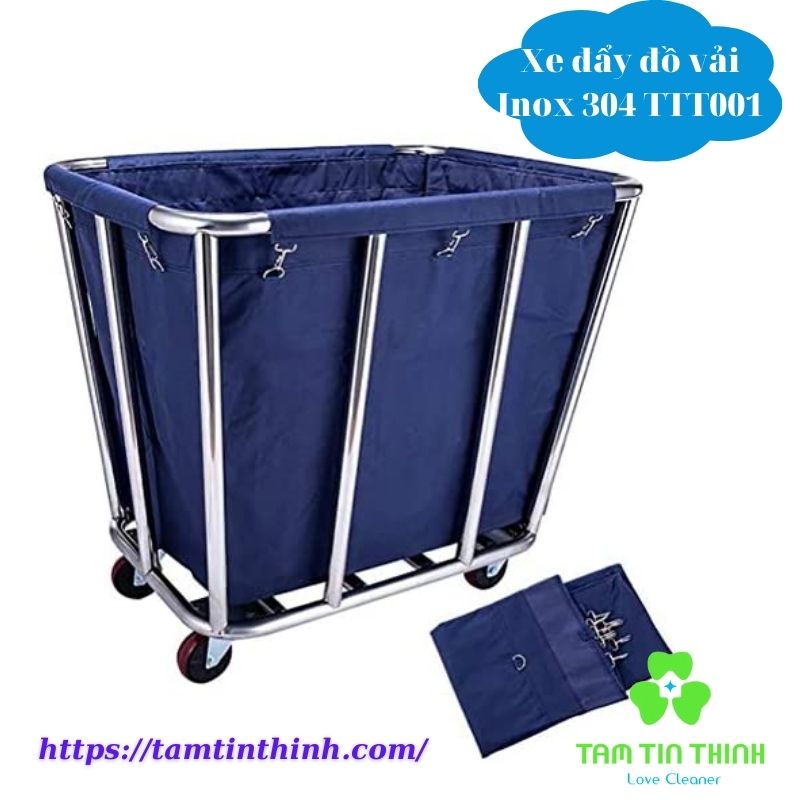 Xe đẩy đồ vải Inox 304 TTT001