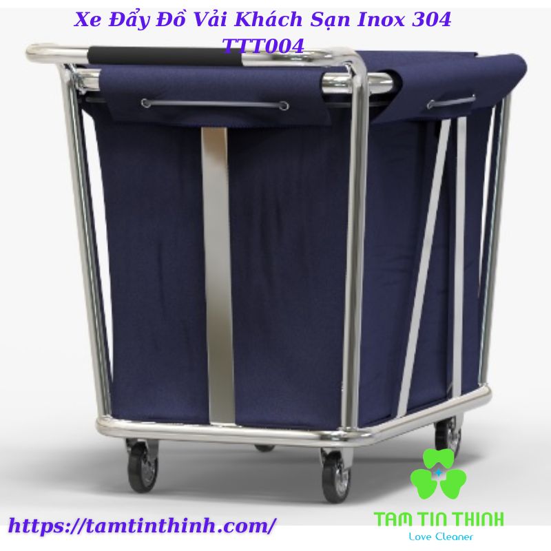 Xe Đẩy Đồ Vải Khách Sạn Inox 304 TTT004