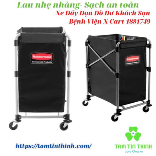 Xe Đẩy Dọn Đồ Dơ Khách Sạn Bệnh Viện Rubbermaid 1881749.