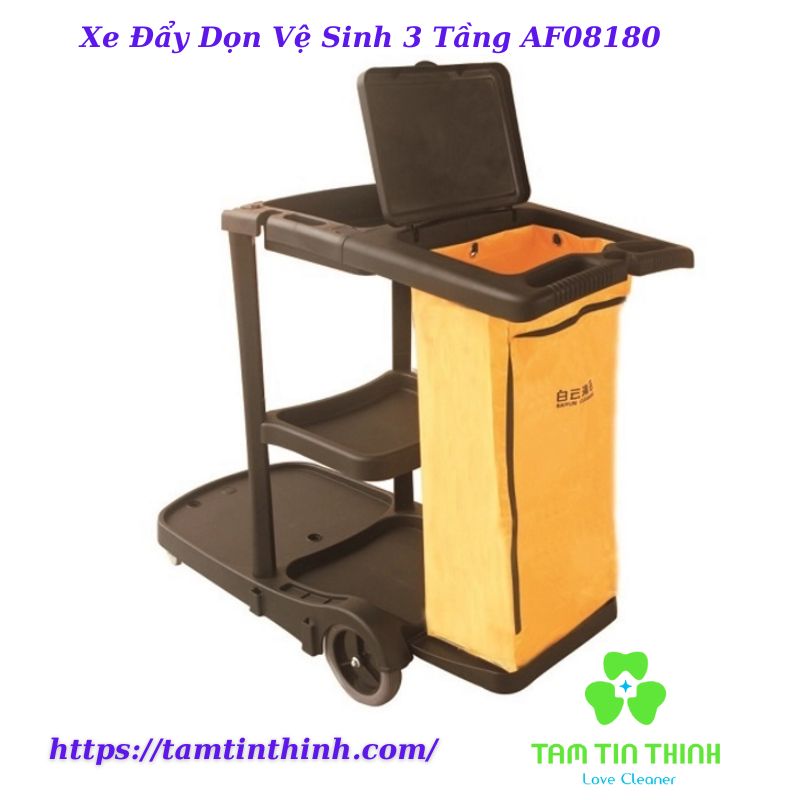 Xe Đẩy Dọn Vệ Sinh 3 Tầng AF08180