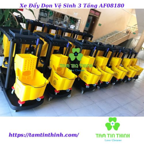 Xe Đẩy Dọn Vệ Sinh 3 Tầng AF08180