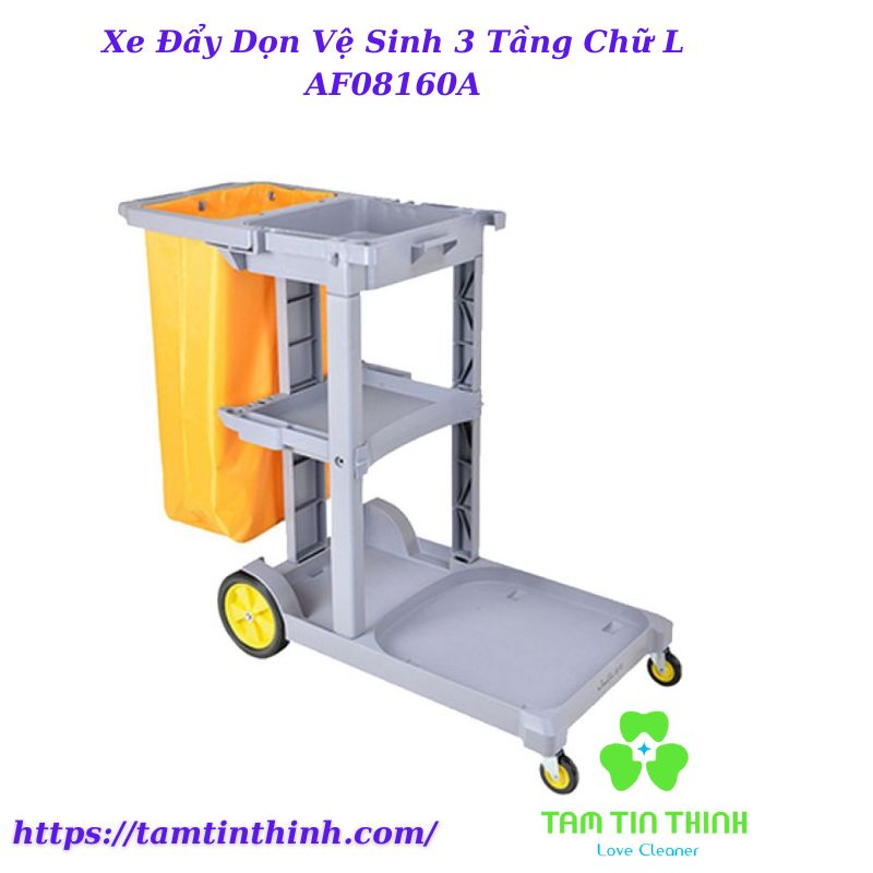 Xe Đẩy Dọn Vệ Sinh 3 Tầng Chữ L AF08160A