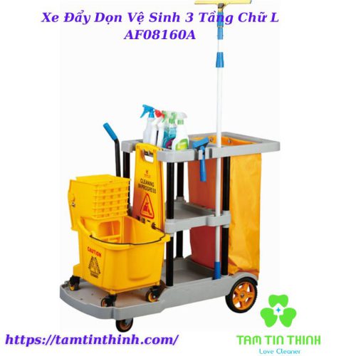 Xe Đẩy Dọn Vệ Sinh 3 Tầng Chữ L AF08160A