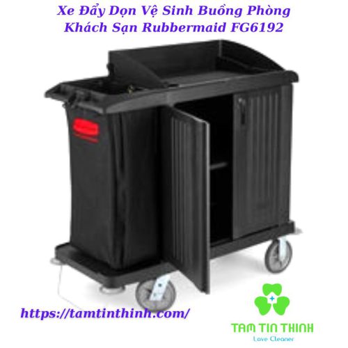 Xe Đẩy Dọn Vệ Sinh Buồng Phòng Khách Sạn Rubbermaid FG6192