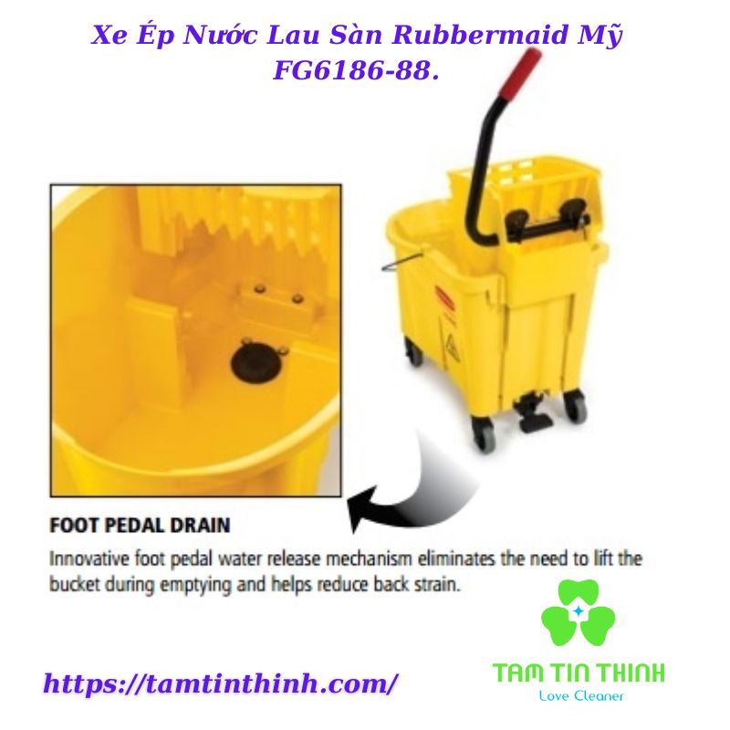 Xe Ép Nước Lau Sàn Rubbermaid Mỹ FG6186-88.