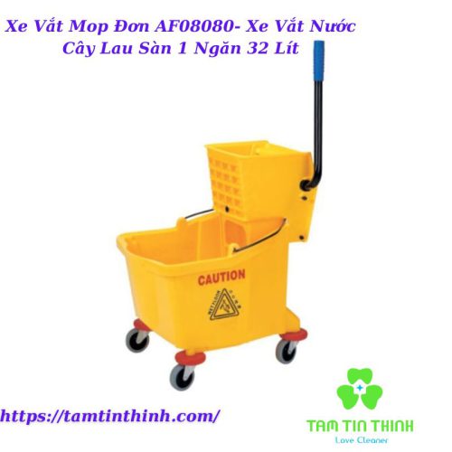 Xe Vắt Mop Đơn AF08080- Xe Vắt Nước Cây Lau Sàn 1 Ngăn 32 Lít