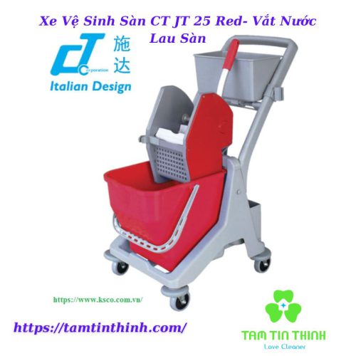 Xe Vệ Sinh Sàn CT JT 25 Red- Vắt Nước Lau Sàn