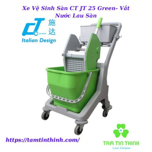 Xe Vệ Sinh Sàn CT JT 25 Green- Vắt Nước Lau Sàn