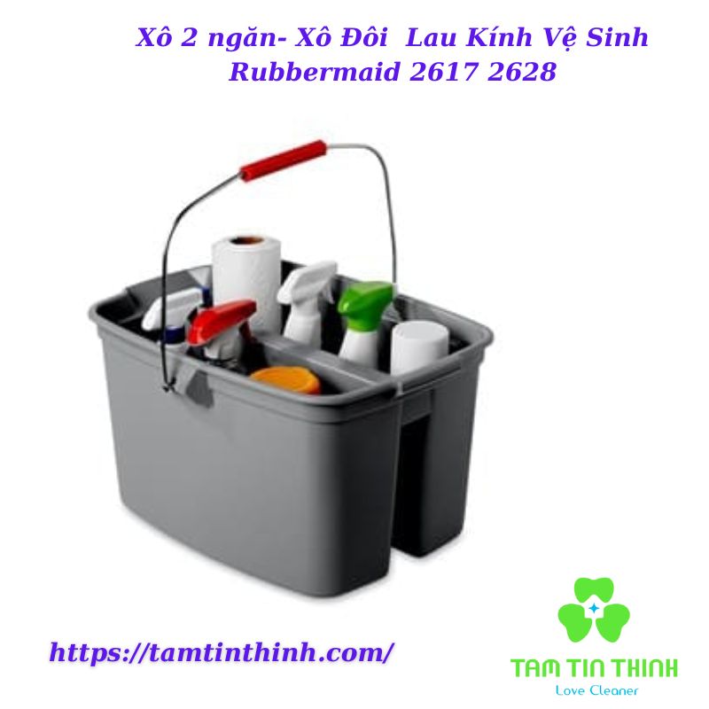 Xô 2 ngăn- Xô Đôi Lau Kính Vệ Sinh Rubbermaid 2617 2628