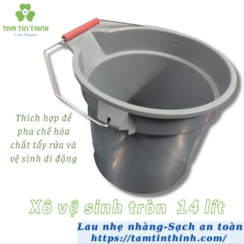 Xô nhựa tròn 14 lít đựng hóa chất vệ sinh B-100B