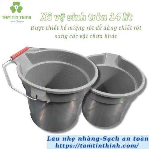 Xô nhựa tròn 14 lít đựng hóa chất vệ sinh B-100B