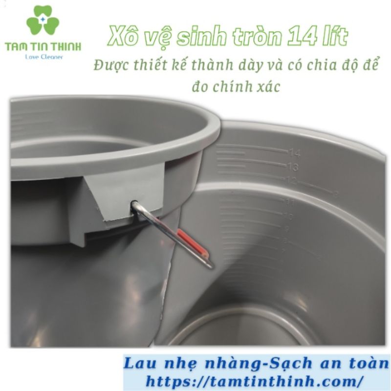 Xô nhựa tròn 14 lít đựng hóa chất vệ sinh B-100B