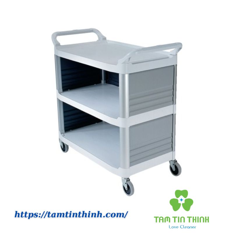 Xe Đẩy Hàng Phục Vụ Thức Ăn 3 Tầng FG4093 Rubbermaid 