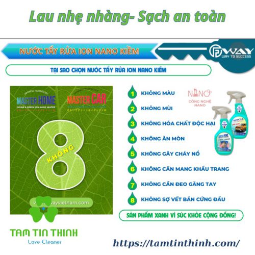 Nước Ion Nano kiềm làm sạch nhà cửa MASTER HOME