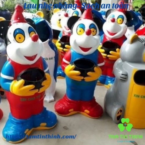 Thùng rác composite hình chuột Mickey