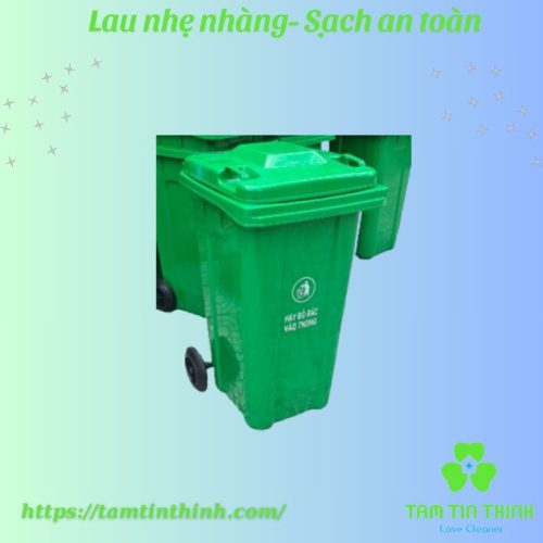 Thung rac nhua 160L mau xanh 2