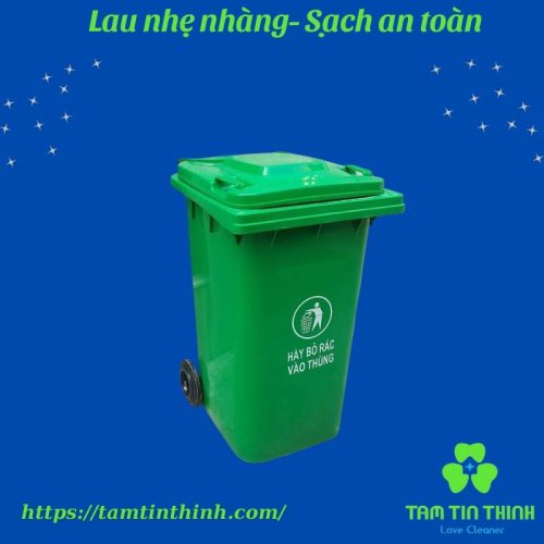 Thùng rác nhựa 30L màu xanh vàng cam