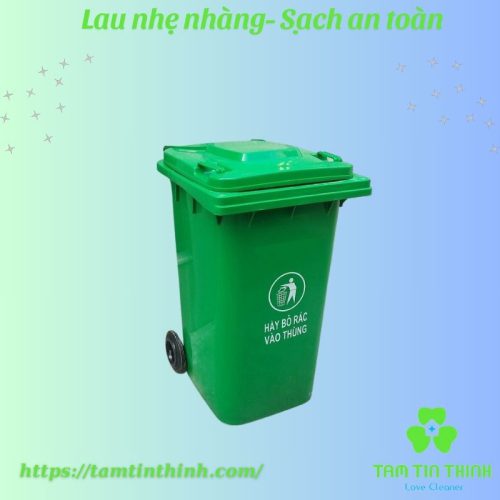 Thùng rác nhựa 30L màu xanh vàng cam