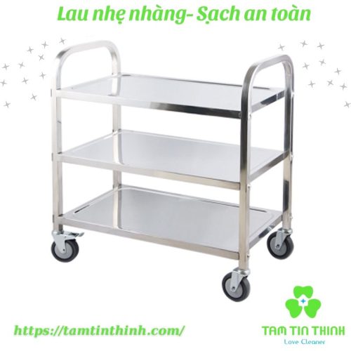 Xe đẩy inox 3 tầng phục vụ nhà hàng