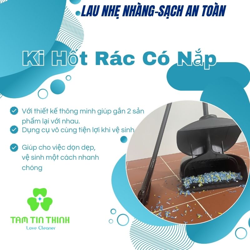 Ki hốt rác có nắp