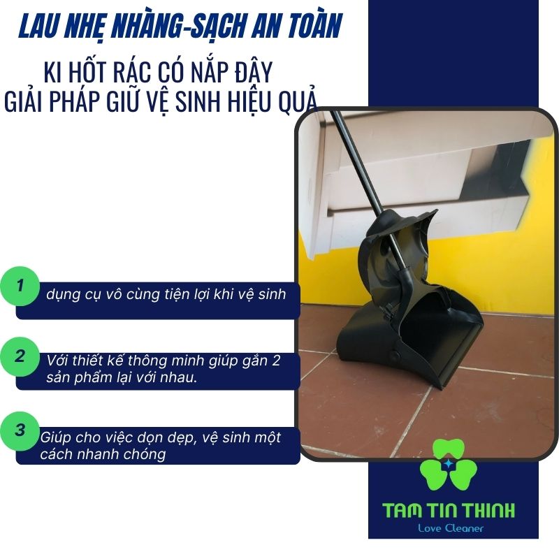 Ki hốt rác có nắp